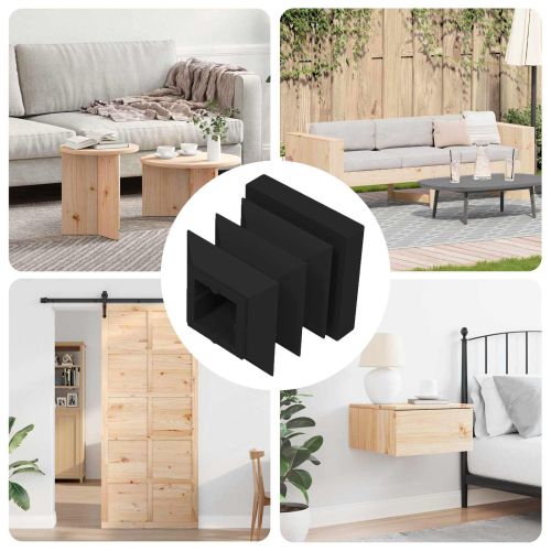 Крайни капачки 12 pcs Черно 15 x 15 x 15 мм ПП