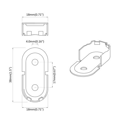 Стойка за закачалка 2 pcs Бял цинк 40 x 18 x 10 мм Желязо