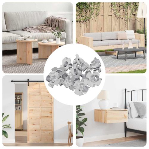 Пигобразна T-образна шайба 12 pcs Сребрист M6 мм Стомана