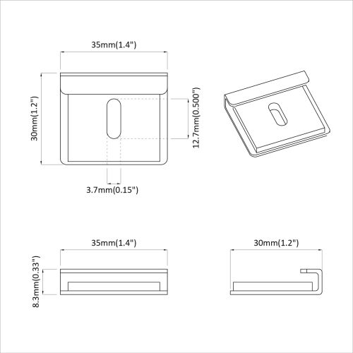 Държач за огледала 2 pcs Никел 35 x 30 x 8,3 мм Стомана