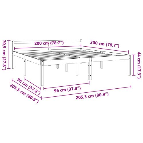 Рамка за легло с таблото Кафяво с восъчно покритие 200 x 200 cm