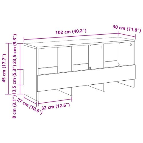Етажерка за списания Сонома дъб 102 x 30 x 45 см