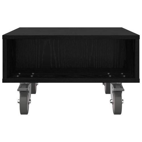 Странична маса с колела Черния дъб 50 x 50 x 30 см