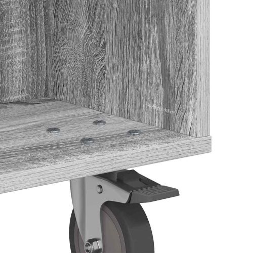 Странична маса с колела Сив Сонома 50 x 50 x 30 см