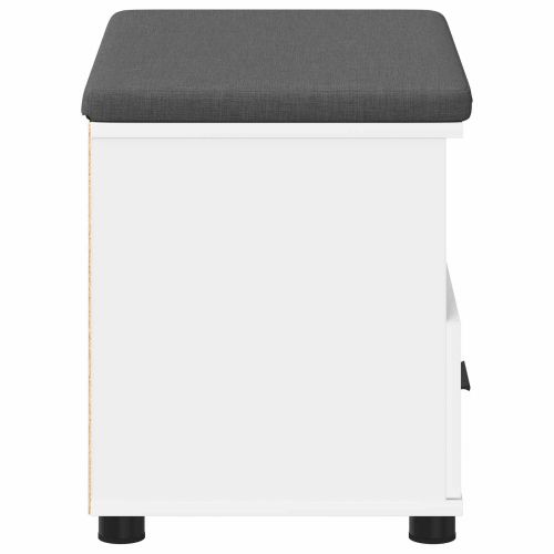 Пейка за коридор Бяло 60 x 38 x 46 см ПДЧ и тапицерийна тъкан