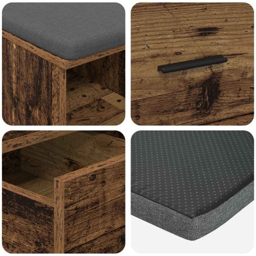 Пейка за коридор с възглавница Старо дърво 60 x 38 x 46 см