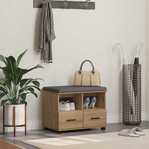 Пейка за коридор Дъб 60 x 38 x 46 см ПДЧ и тапицерийна тъкан