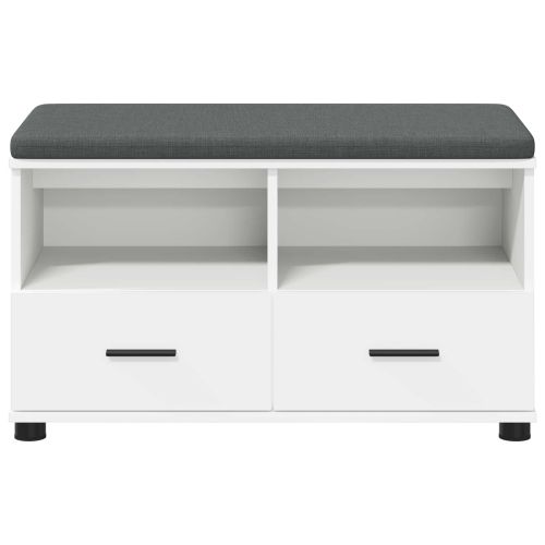 Пейка за коридор Бяло 80 x 38 x 46 см ПДЧ и тапицерийна тъкан