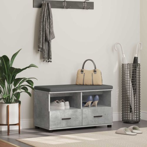 Пейка за коридор с възглавница Циментено сиво 80 x 38 x 46 см