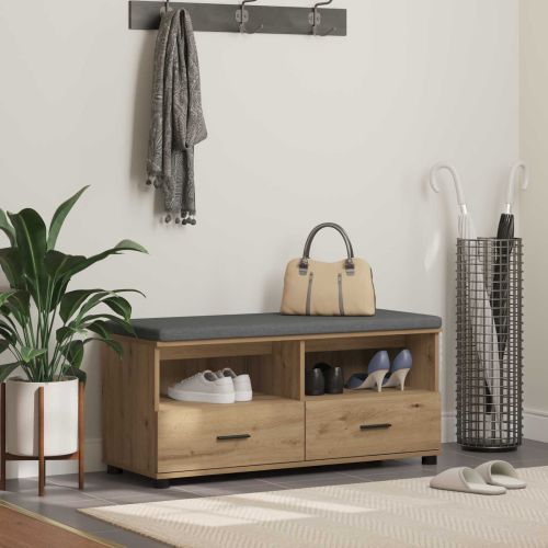 Пейка за коридор Дъб 100 x 38 x 46 см ПДЧ и тапицерийна тъкан