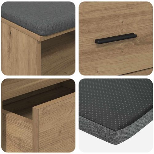 Пейка за коридор Дъб 100 x 38 x 46 см ПДЧ и тапицерийна тъкан