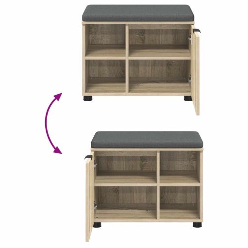 Пейка за коридор с възглавница Сонома дъб 60 x 38 x 46 см