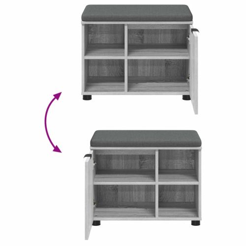 Пейка за коридор с възглавница Сив Сонома 60 x 38 x 46 см