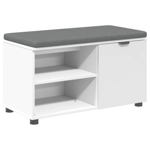 Пейка за коридор с възглавница Едноцветен Бяло 80 x 38 x 46 см