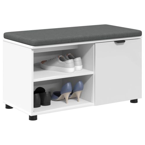 Пейка за коридор с възглавница Едноцветен Бяло 80 x 38 x 46 см