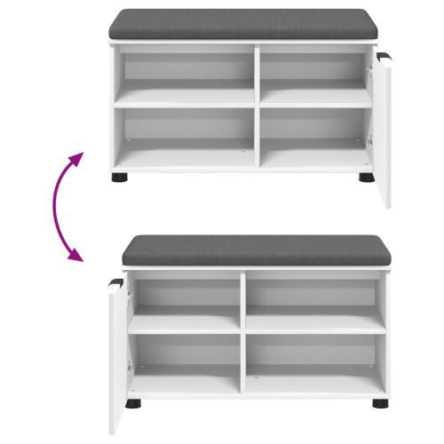 Пейка за коридор с възглавница Едноцветен Бяло 80 x 38 x 46 см