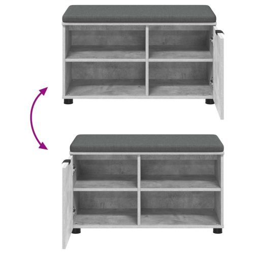 Пейка за коридор с възглавница Циментено сиво 80 x 38 x 46 см