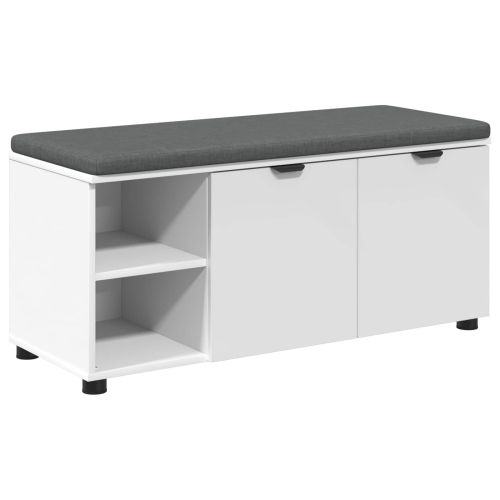 Пейка за коридор с възглавница Едноцветен Бяло 100 x 38 x 46 см