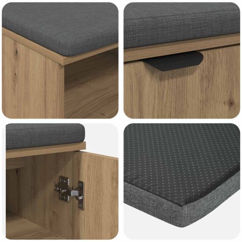 Пейка за коридор с възглавница Едноцветен Дъб 100 x 38 x 46 см