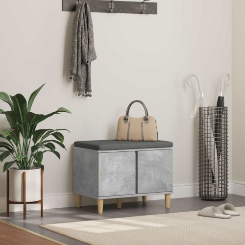 Пейка за коридор с възглавница Циментено сиво 60 x 38 x 46 см