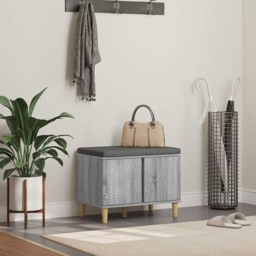 Пейка за коридор с възглавница Сив Сонома 60 x 38 x 46 см