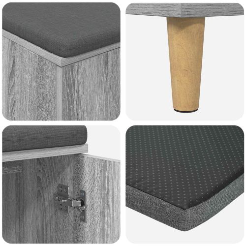 Пейка за коридор с възглавница Сив Сонома 60 x 38 x 46 см