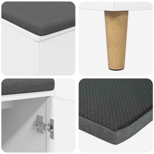 Пейка за коридор с възглавница с врата Бяло 60 x 38 x 46 см