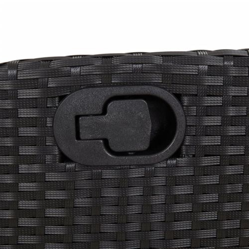 Градински трапезен комплект 7 части възглавници черен полиратан