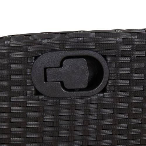 Градински трапезен комплект 7 части възглавници черен полиратан