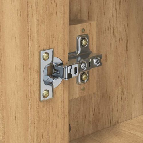 Комплект мебели за баня с рафт 2 pcs Кафяво с восъчно покритие