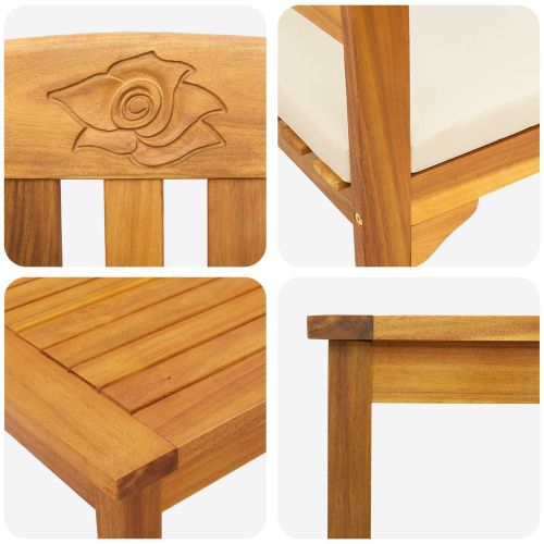 Комплект мебели 3 pcs Естествен Солидно акациево дърво