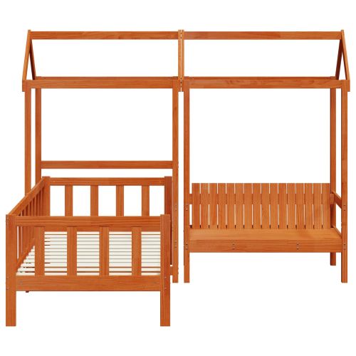 Комплект легло за деня 3 pcs Кафяво с восъчно покритие