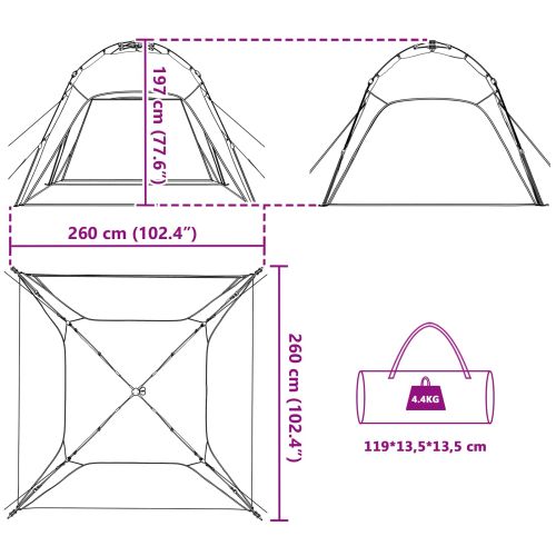 Бърза палатка Морско зелено 260 x 260 x 185 см Стомана
