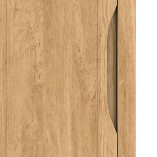 Шкаф за баня с рафт Кафяво с восъчно покритие 35 x 30 x 85 см