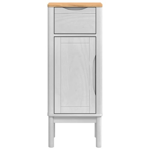 Шкаф за баня с рафт Бяло 35 x 30 x 85 см Солидно борово дърво