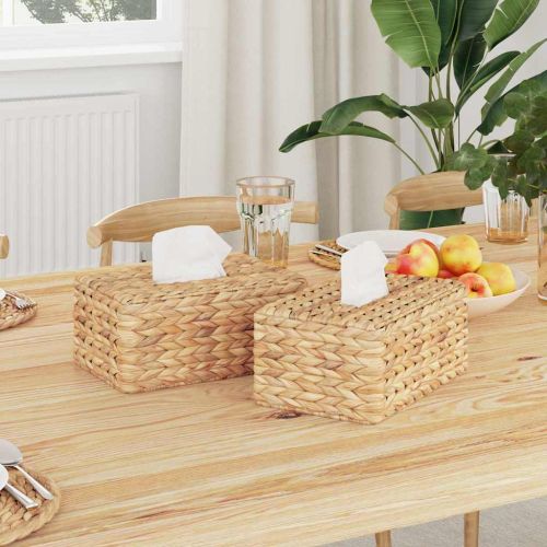 Покрития за кутии за салфетки 2 pcs Воден хиацинт Естествен