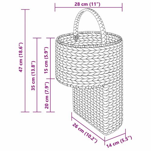 Кошница за стълби Естествен 28 x 26 x 44 см Воден хиацинт