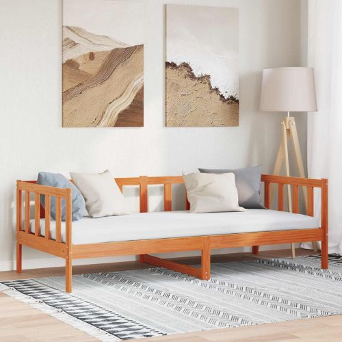 Рамка за легло с таблото Кафяво с восъчно покритие 100 x 200 cm