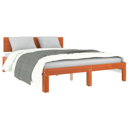 Рамка за легло с таблото Кафяво с восъчно покритие 120 x 190 cm