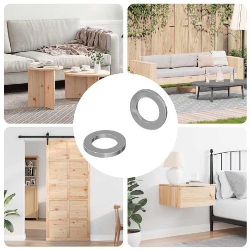 подходящ за плоски шайби 2 pcs Сребрист M7 x 12 мм Стомана