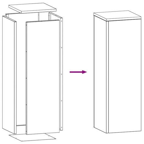 Стойка за растения 2 pcs Ръждясало 24 x 24 x 75 см