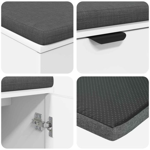 Пейка за коридор с възглавница с врата Бяло 80 x 46 x 46 см