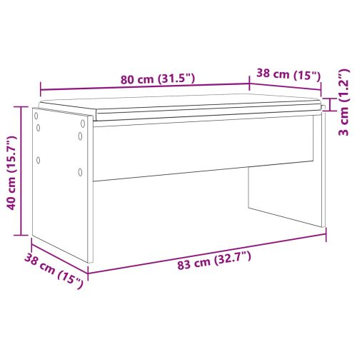Пейка за коридор с възглавница Дъб 80 x 38 x 46 см