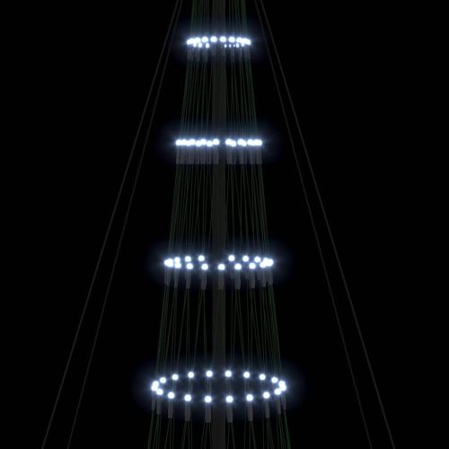 LED Коледна Елха с поставка Хладно бяло 184.5 см Метал