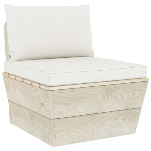 Градински лаундж комплект от палети 4 части с възглавници смърч