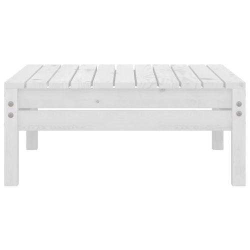 Градински лаундж комплект, 9 части, бял, бор масив