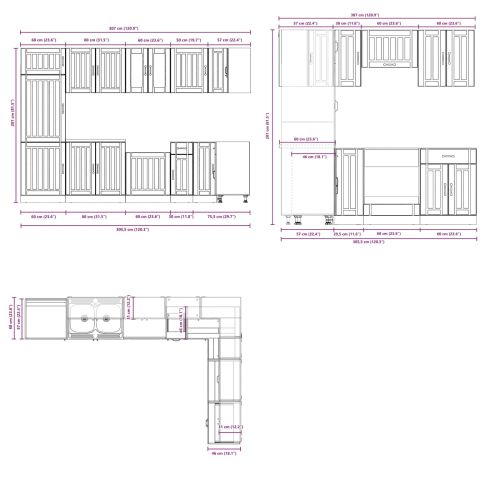 Кухненски шкаф със съхранение Lucca Димян дъб 80 x 46 x 81,5 см