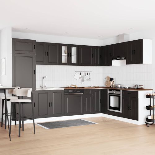 Мивка с шкаф Porto Черно 80 x 46 x 81,5 см Инженерно дърво