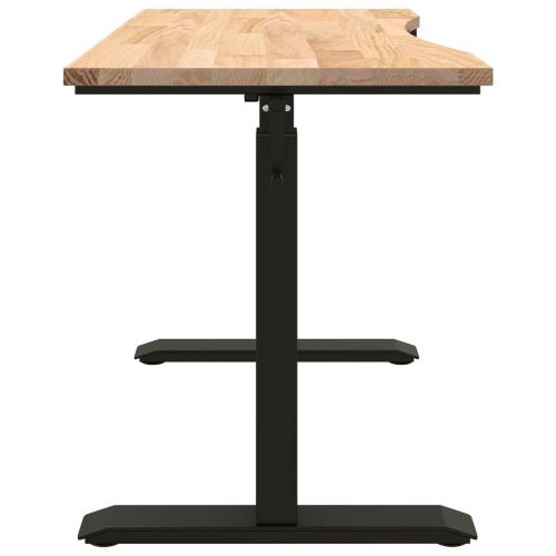 Бюро със съхранение Черен и естествен 120 x 60 cm Масивен дъб