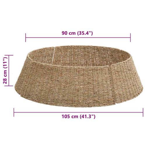 Коло за коледно дърво Кафяво 105 x 105 x 28 см Морска трева